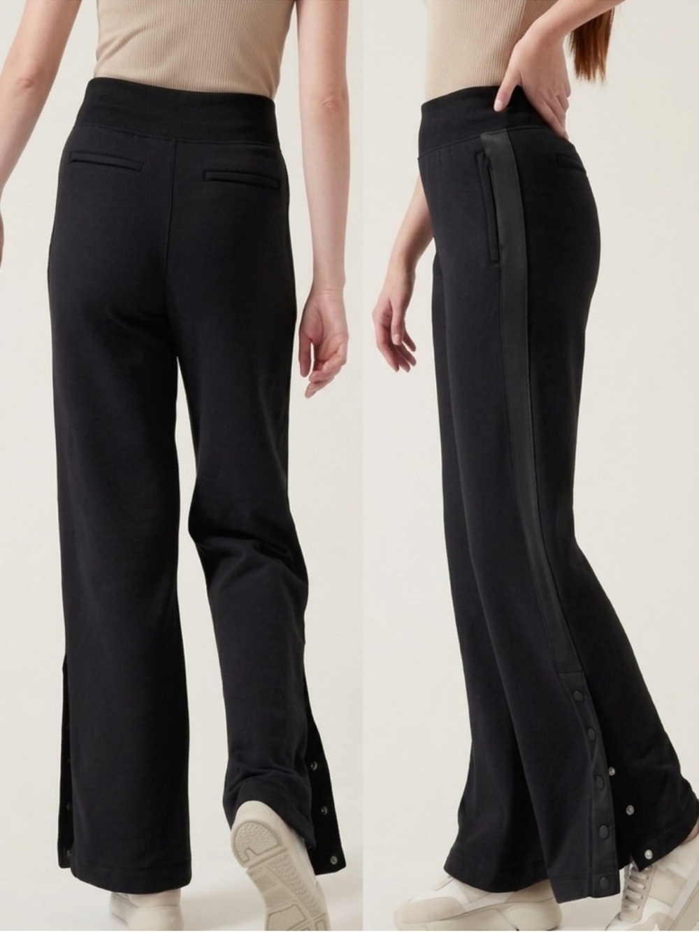 Athleta Retroplush Velvet Snap Ankle Lounge Pants - Picture 1 of 9